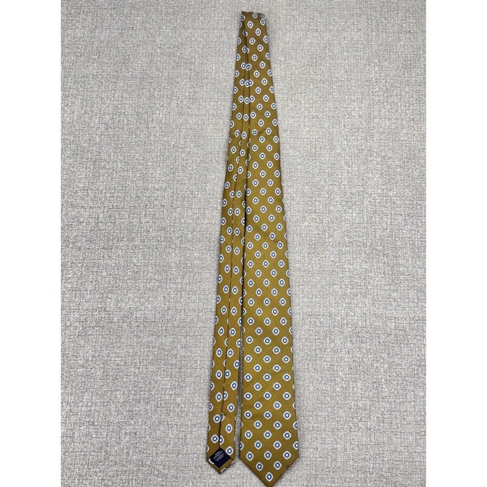 Charles Tyrwhitt Tie Gold Geometric Print 100% Silk Jermyn Street, London